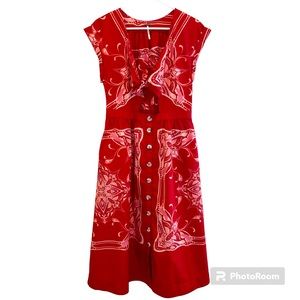 Free People Red Bandana Print Dress